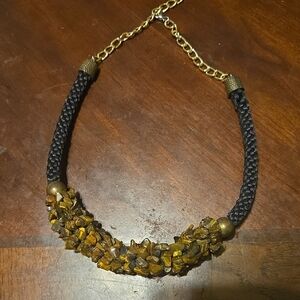 Gold and Black Beaded Necklace